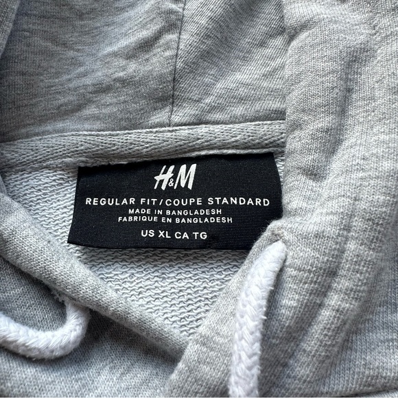 H&M Oversized Men’s XL Grey Hoodie - Picture 4 of 7